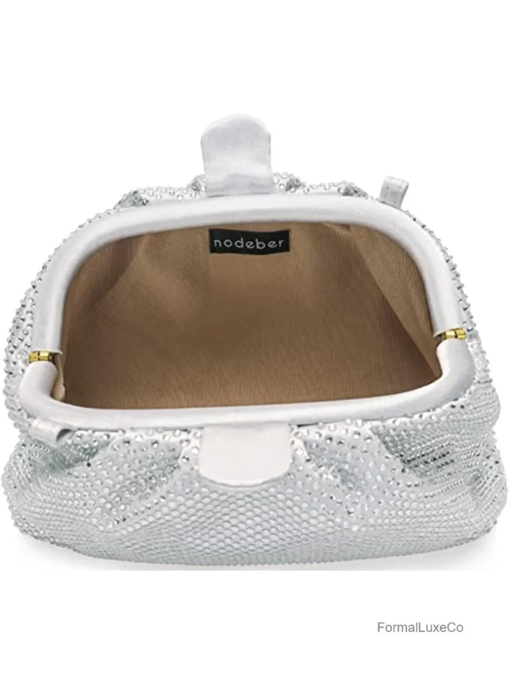 Rhinestone Crystal Frame Clutch Evening Bag Party Pleated Convertible Chain
